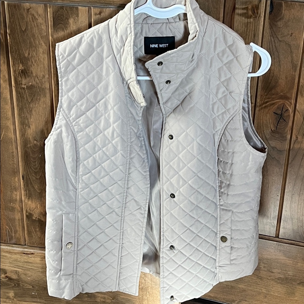 Nine West Light Tan Quilted Vest